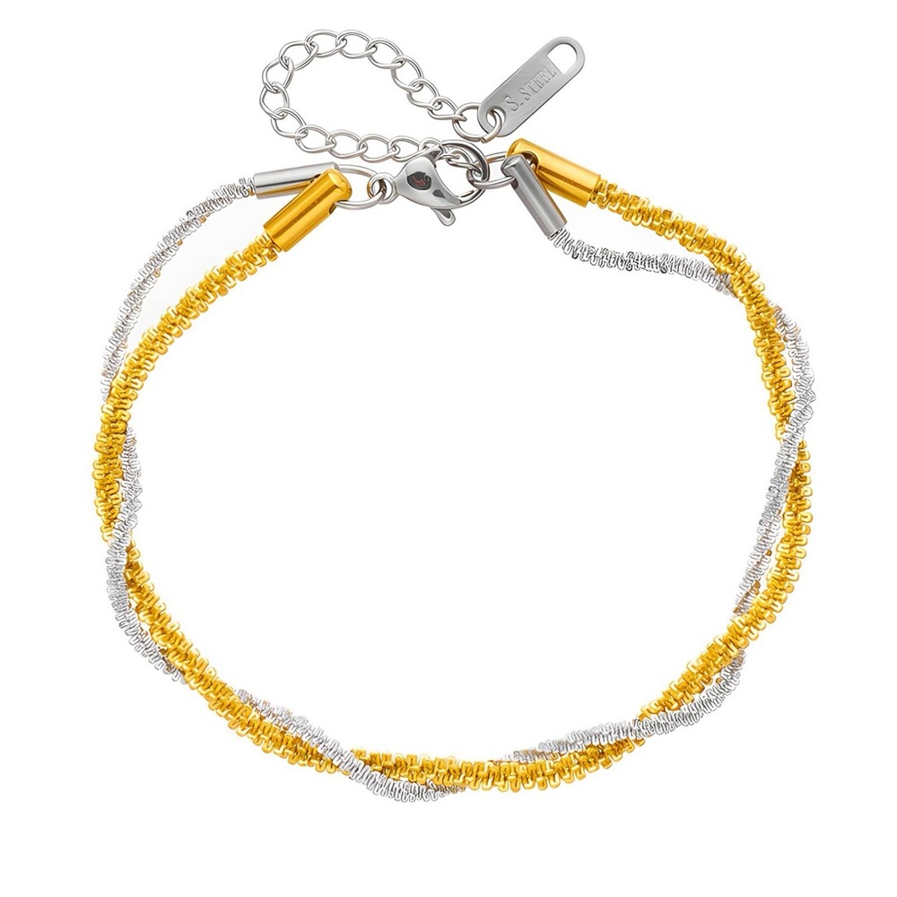 Elegant Gold and Silver Twisted Bracelet 18K gold plated